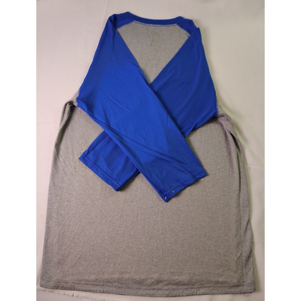 New Balance Noreasters Baseball Raglan Shirt Athletic Graphic Gray Blue Mens L - Picture 3 of 8